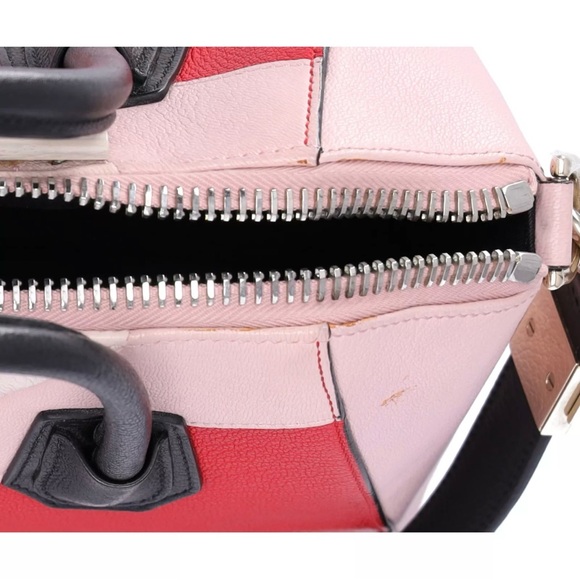 GIVENCHY Antigona Small Satchel Sugar Goatskin Tri-Color Red Pink Black - Picture 2 of 12
